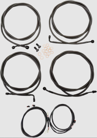 LA CHOPPERS 2017-2019 HD Midnit Braided 16" Handlebar Cable/Brake Line Kit 0662-0563