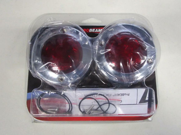 PROBEAM LENS RED FLAT CHROME TURN SIGNAL ADAPTERS 2020-1583