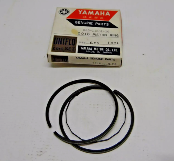 1967-1969 Yamaha R3 YR1 YR2 Piston Ring Set .25 NOS OEM 235-11601-10