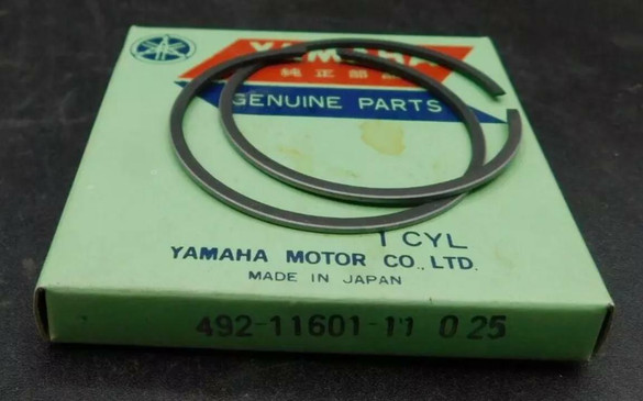 1974-1975 Yamaha YZ80 1st OS 0.25 Piston Rings NOS OEM 492-11601-11