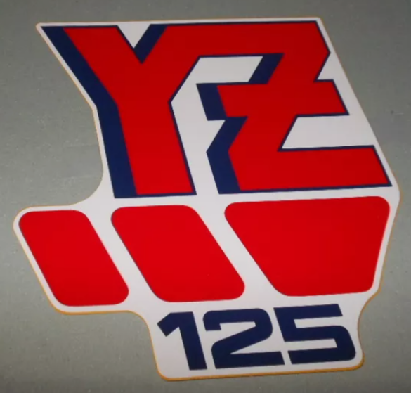 NOS OEM Yamaha 1988 YZ125 Emblem Cowling Fuel Tank 2 # 2VN-24245-00