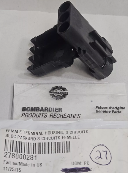 1996-2024 Sea-Doo PWC Jet Boat OEM 3-Circuit Female Housing 278000281