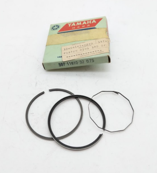 1974-1976 Yamaha RD200 New OEM Piston Ring Set 3rd O/S 0.75 [S] 397-11610-32