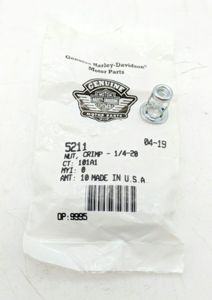HARLEY DAVIDSON NEW OEM CRIMP NUT 5211 QTY 2