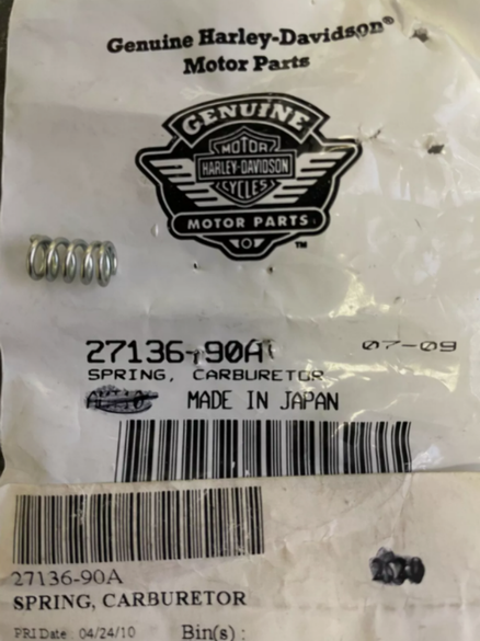 HARLEY DAVIDSON NEW OEM SPRING, CARBURETOR 27136-90A QTY 2