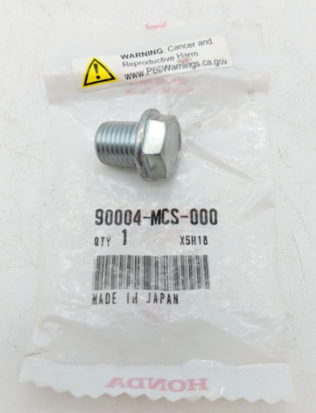 HONDA NEW OEM DRAIN BOLT 90004-MCS-000 QTY 2