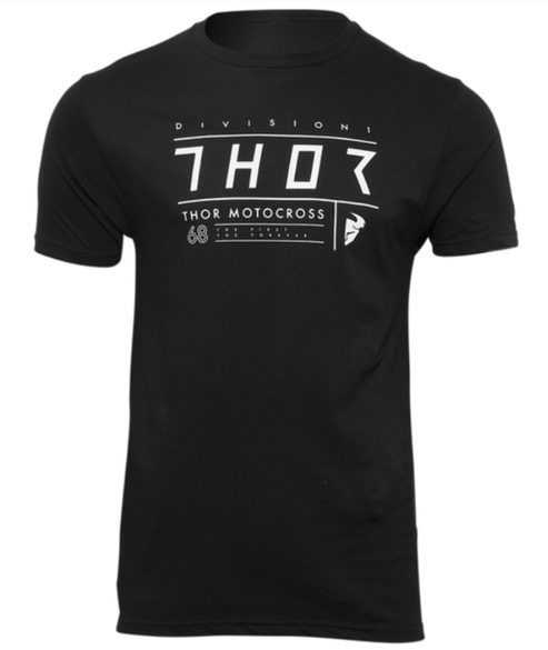 NEW THOR MEN'S DIVISION T-SHIRT BLACK SIZE LARGE 3030-21028