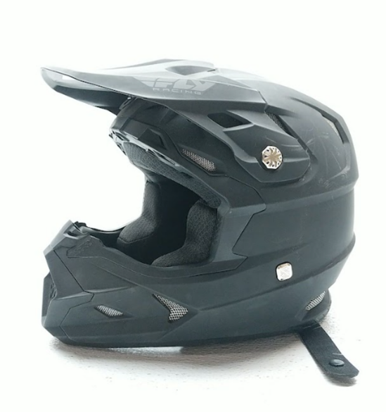 FLY RACING TOXIN SOLID HELMET MATTE BLACK SIZE YOUTH MED (SCRATCHES) 73-8525YM