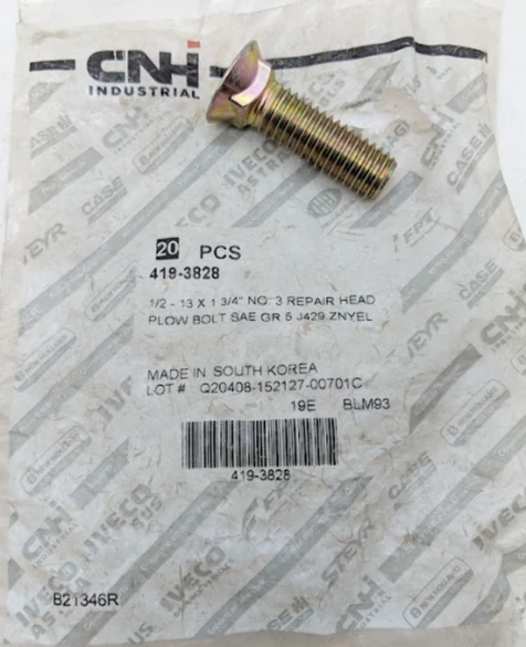 QTY 12 | CNH Genuine New Holland Plow Bolt 419-3828