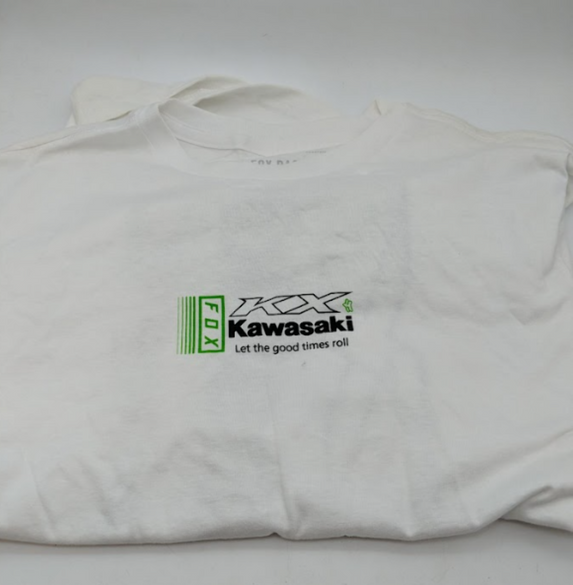 Fox Racing Mens White Kawasaki T-Shirt Short Sleeve Crew Neck 29005-190-S