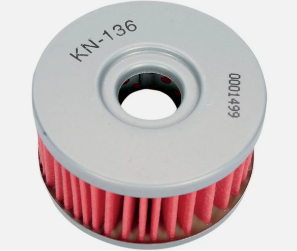 K&N KN-136 Oil Filter Cartridge 2.375" Honda Kawasaki Suzuki Yamaha 1982-2024