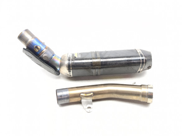 13-18 Kawasaki ZX 636 ZX6R AKRAPOVIC Carbon Fiber Exhaust Muffler