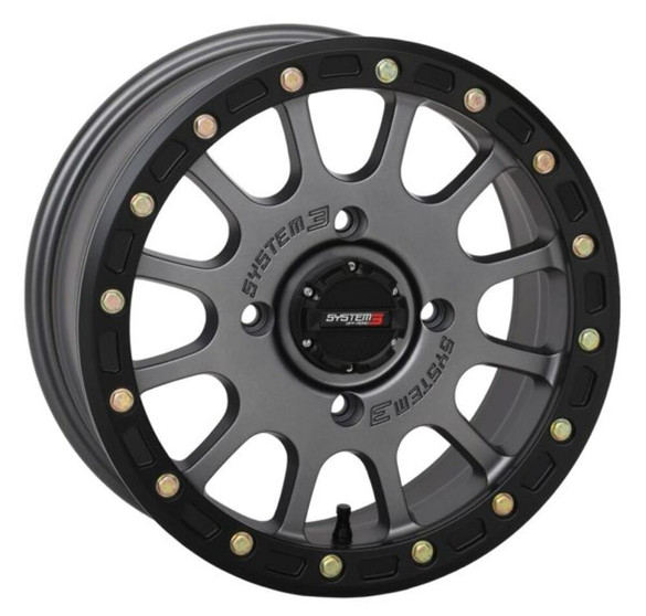 System 3 SB-5 Beadlock 15x7 ATV/UTV Wheel - Gunmetal (4/137) 5+2 PN=15S3-5637