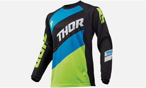 Thor Youth Jersey S9Y Sector Shirt Blue, Hi-Vis Yellow, Black SIZE: XL 2912-1683
