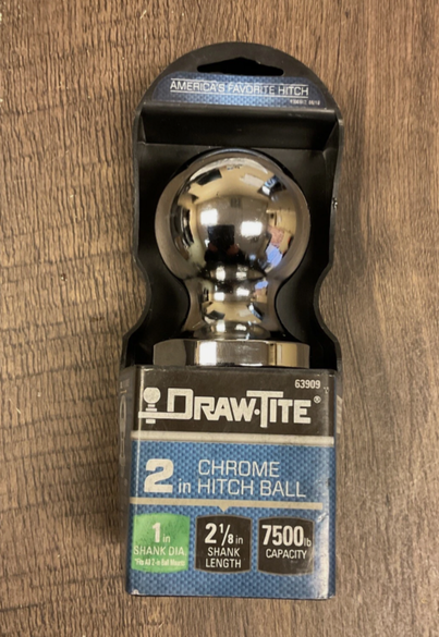 Draw-Tite 2in Trailer Hitch Ball 7,500 lbs Capacity Universal Towing #155816