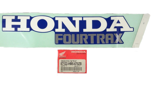 Honda NOS NEW Fuel Tank Emblem TRX TRX300 87122-HM5-670ZB