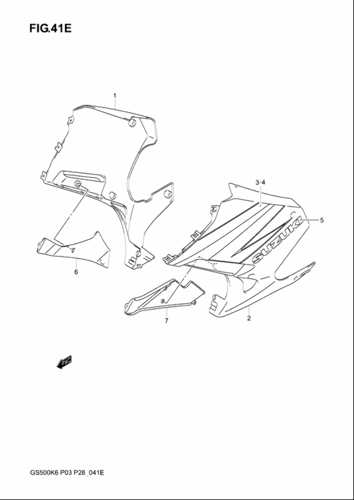 Suzuki GS500 F Right Fairing Decal 68180-01DA0-HA9