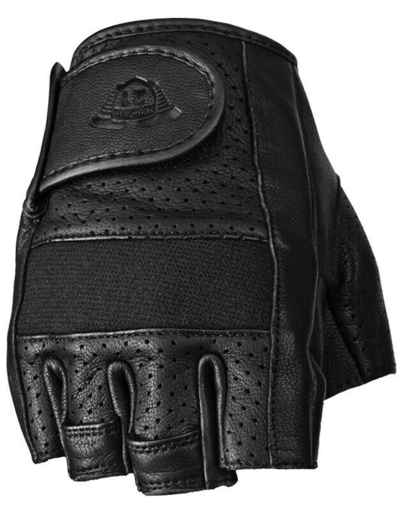 Highway 21 Half Jab Perforated Leather Street Riding Gloves Size S 489-0018S