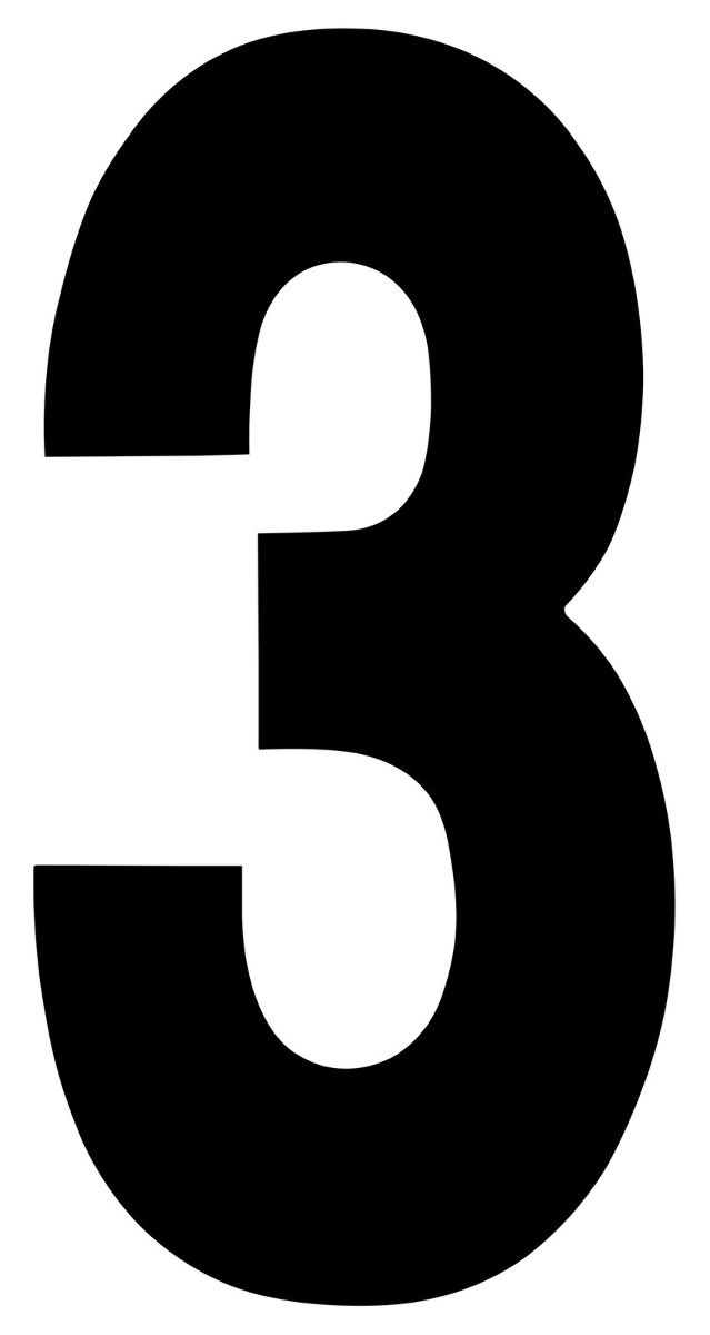 Factory Effex 6 Standard Number #3 Black 3-Pack 134453