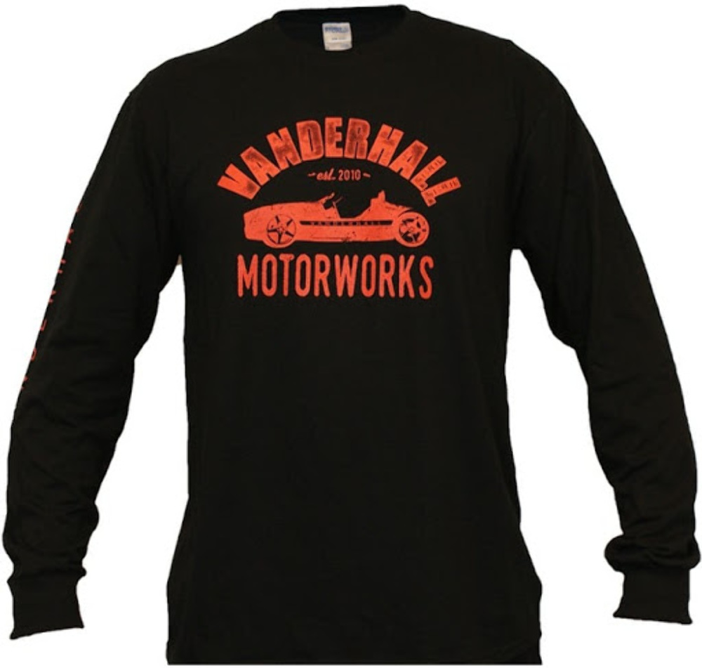 Vanderhall LS Shirt Unisex Black Motorworks Red Graphic SMALL SM S 69221811