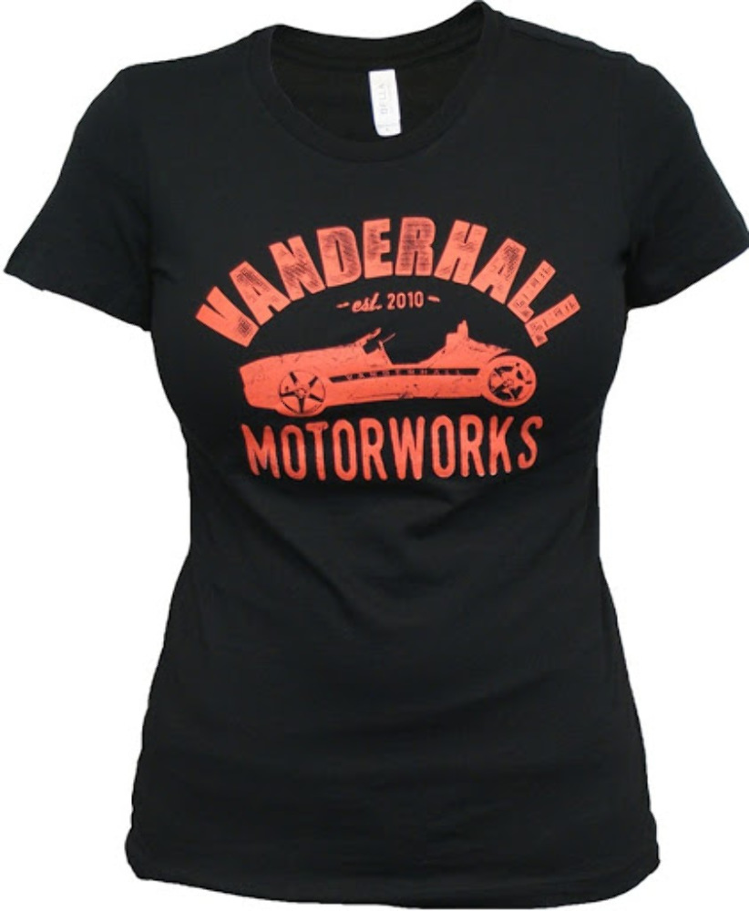 Vanderhall SS Women Shirt Black Motorworks Red Graphic MEDIUM MD M 69221612