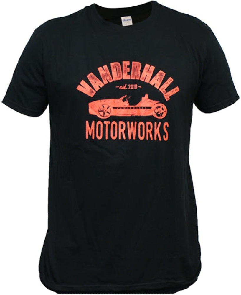 Vanderhall SS Unisex Shirt Black Motorworks Red Graphic MEDIUM MD M 69221712
