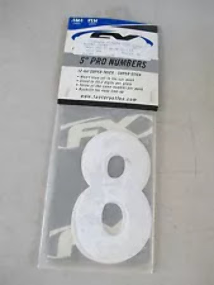 FACTORY EFFEX 5 WHITE #8 WHITE PRO NUMBER FOR NUMBER PLATE #130208