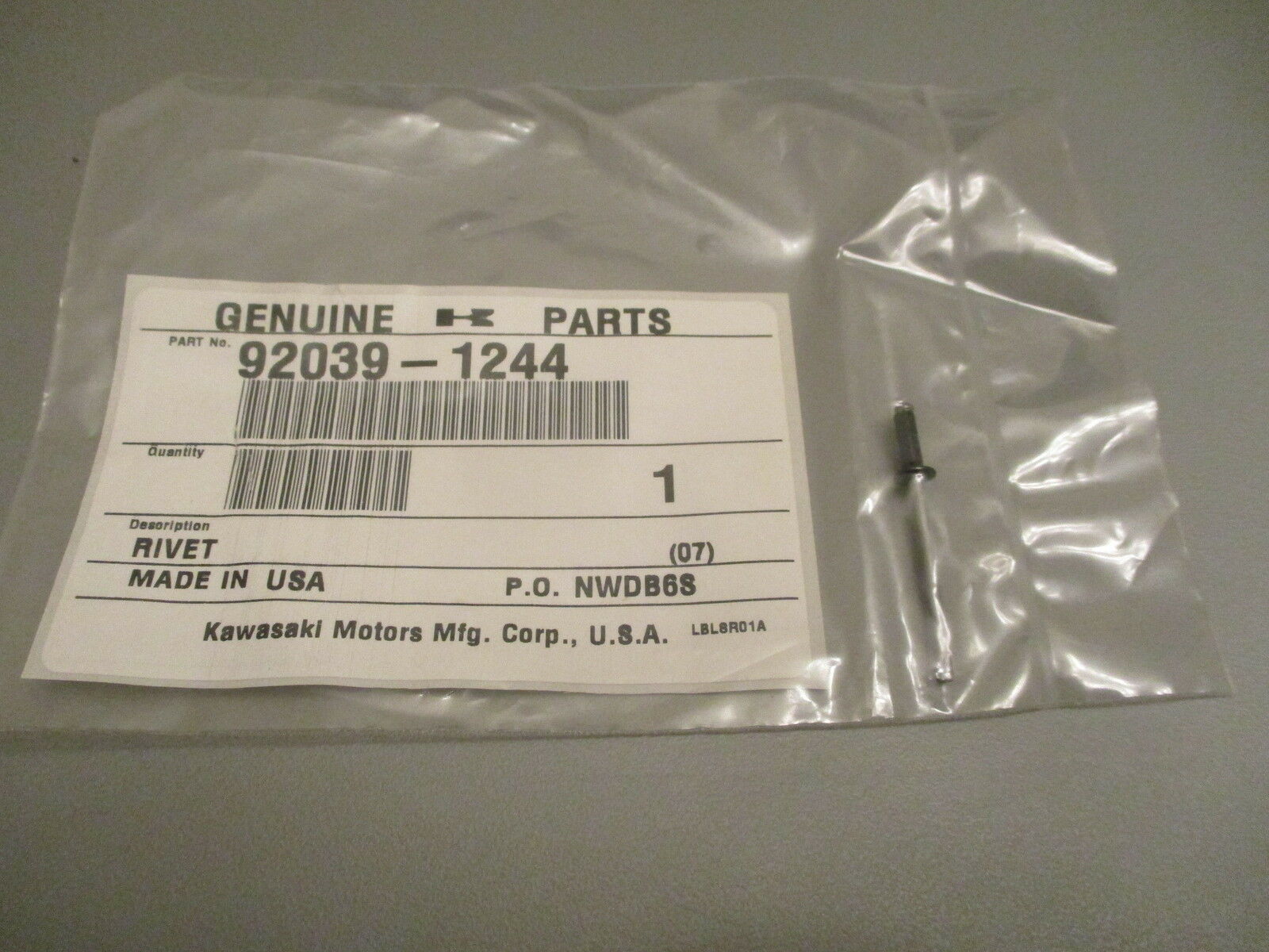 Kawasaki OEM Rivet 1999-2000 KVF300 KVF400 92039-1244