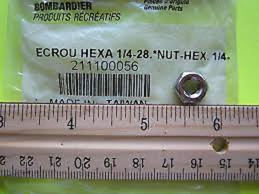 Bombardier/Sea-Doo Watercraft Genuine Hex Nut 1/4"-28 211100056 QTY 2
