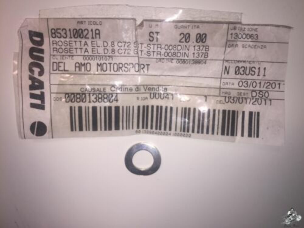 NEW Genuine DUCATI Motorcycle D.8 SPRING WASHER OEM 85310021A QTY 5