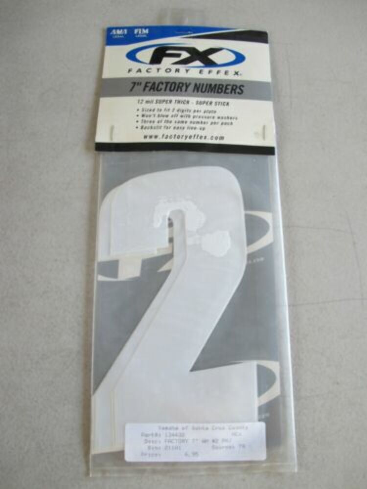 LOTS OF 2 FACTORY EFFEX 7" WHITE #2 FACTORY NUMBER 134432