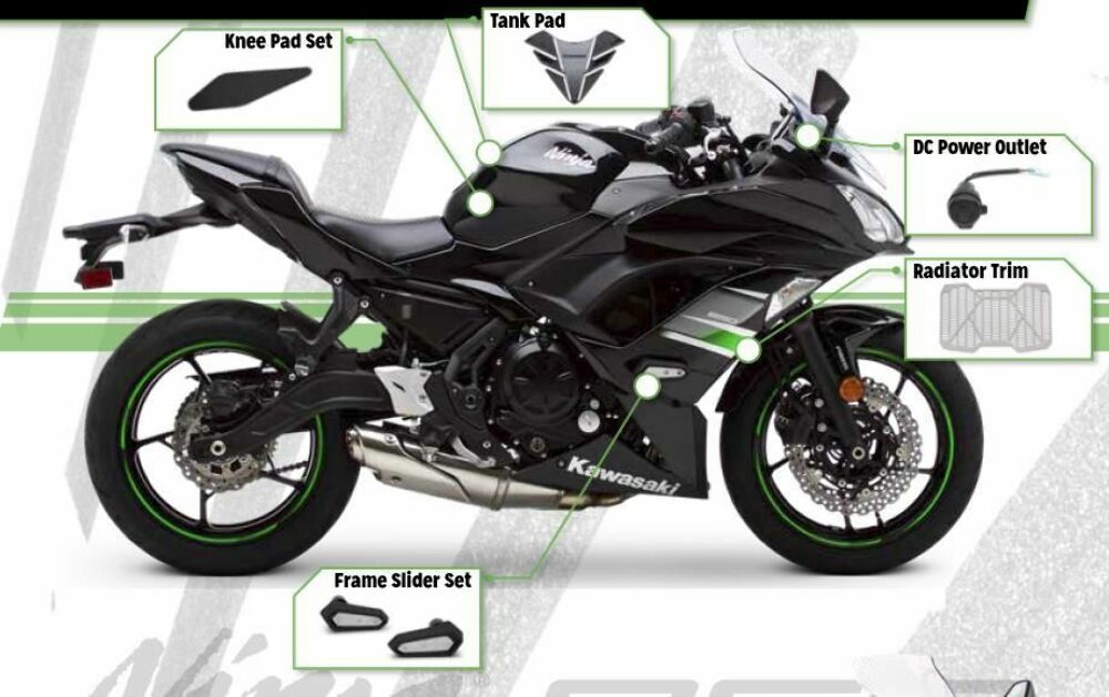 2019 Kawasaki Ninja 650R EX650 99969-3777 SPORT PACKAGE Windshield Frame Slider