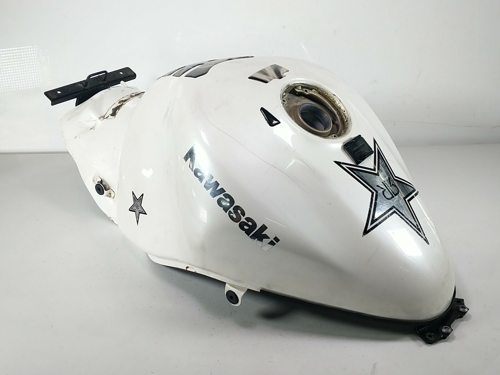 02 Kawasaki Ninja ZZR1200 White Gas Fuel Tank Petrol Reservoir