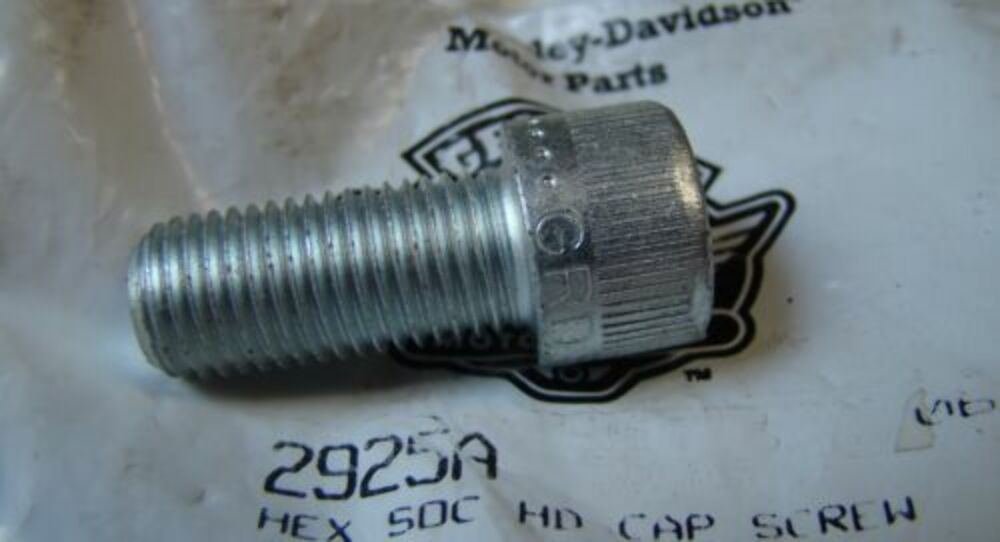 OEM Harley Davidson 7/16"-20 x 1" Hex Socket Head Grade 8 Screw 2925A QTY 2