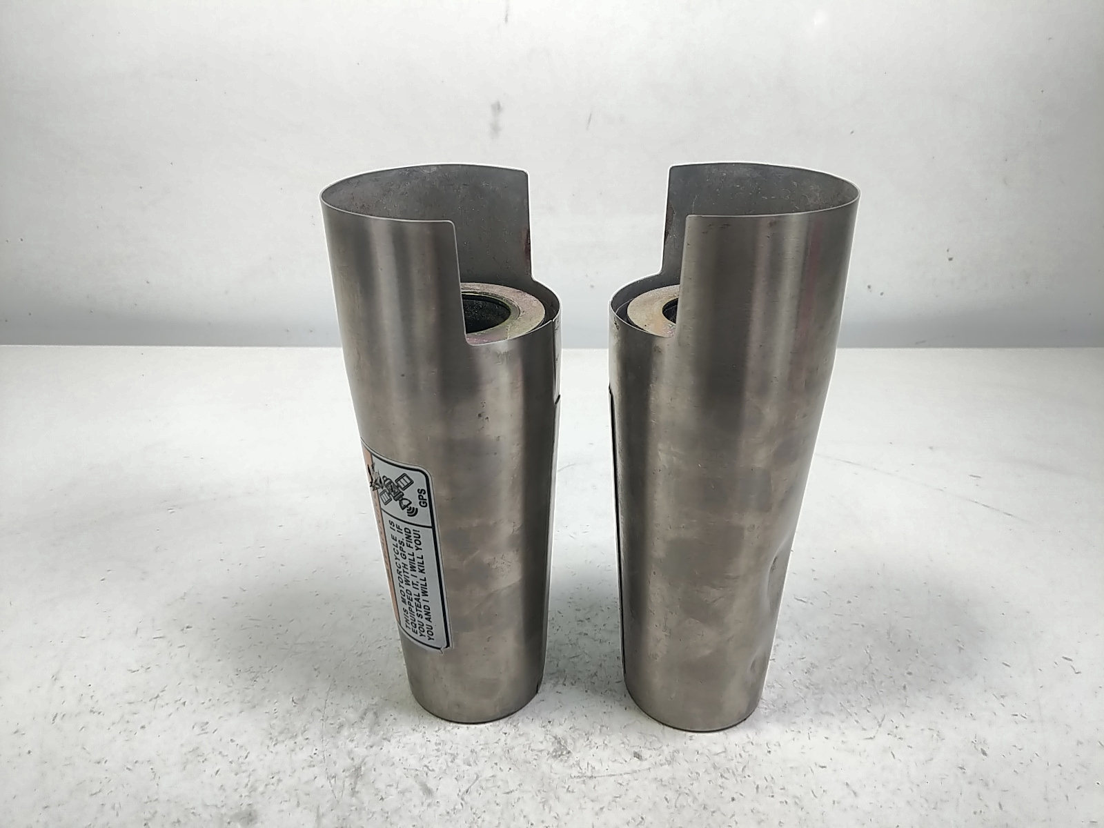 99 Yamaha Road Star XV1600 Front Upper Fork Guards Damaged