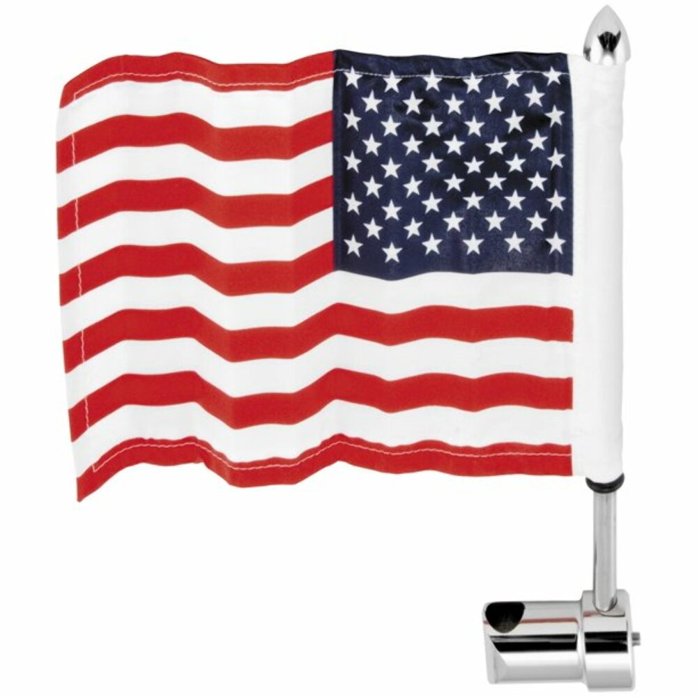 STAINLESS MOUNTS Pro Pad Sissy Bar Metric Mount With 6in.X9in. USA Flag MSQSB-36