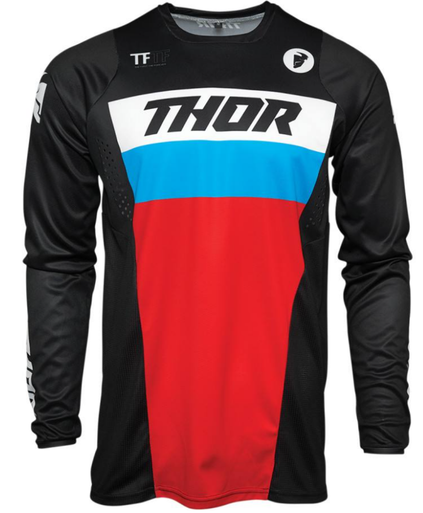 THOR YOUTH PULSE RACER BLACK/RED/BLUE JERSEY 2912-1858 SIZE L