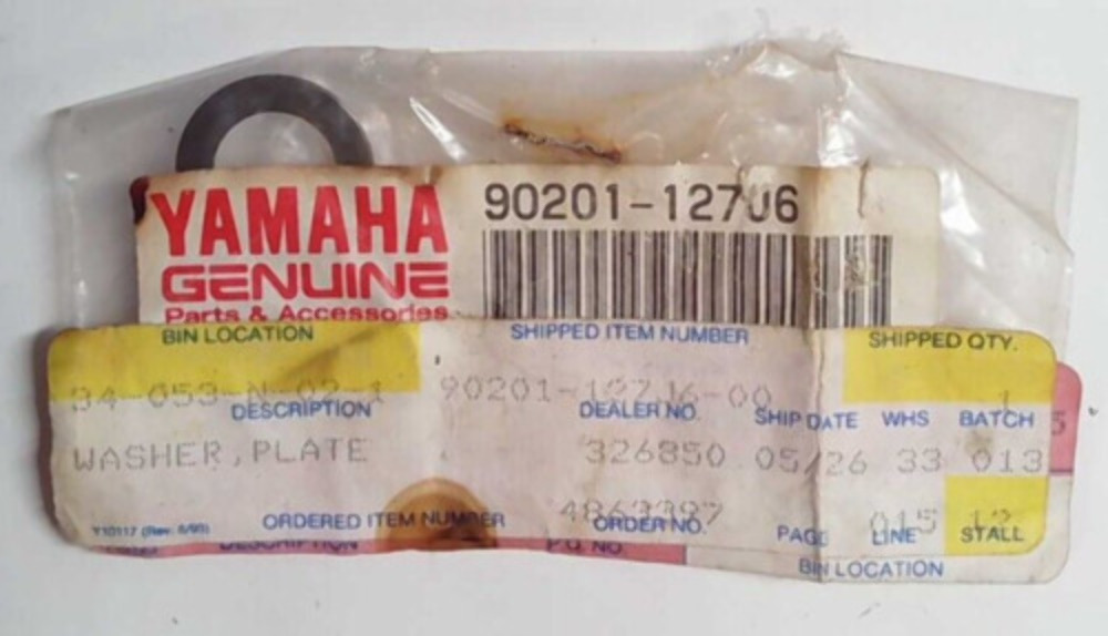 Yamaha GTS1000 TTR125 YZ250 XJ600 Plate Washer 90201-127J6-00 QTY2