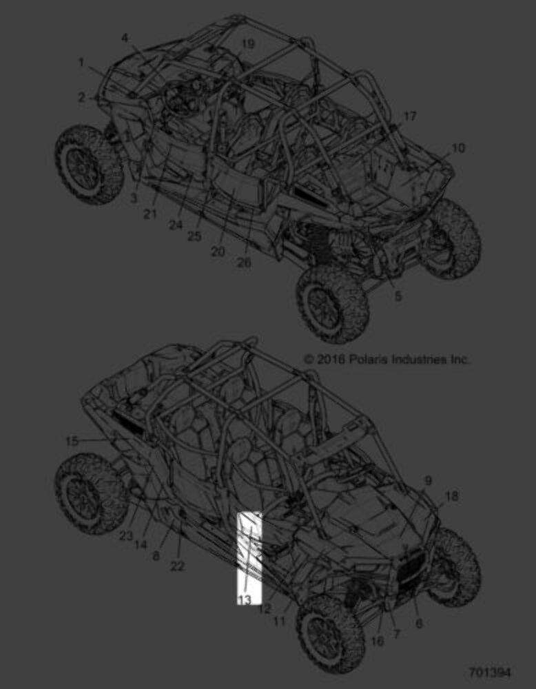 Genuine Polaris 2016 Razor XP Top Right Hand Door Decal 7183950