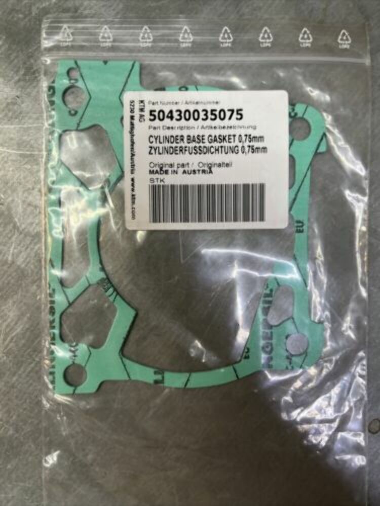 KTM GAS GAS HUSQ 2016-2022 CYLINDER BASE GASKET .75MM 50430035075