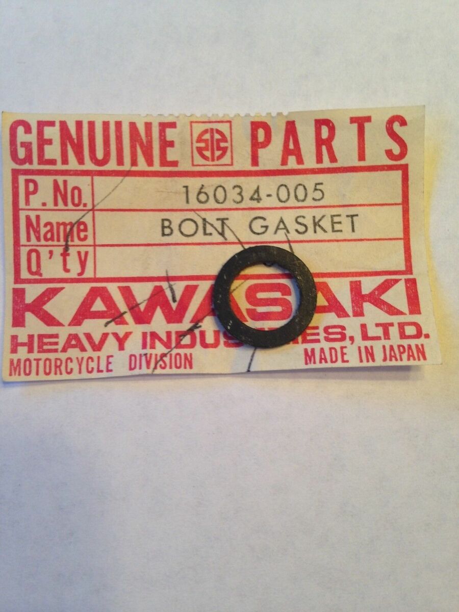 KAWASAKI F5 F6 F7 F8 KD125 KE175 BANJO BOLT GASKET OEM 16034-005