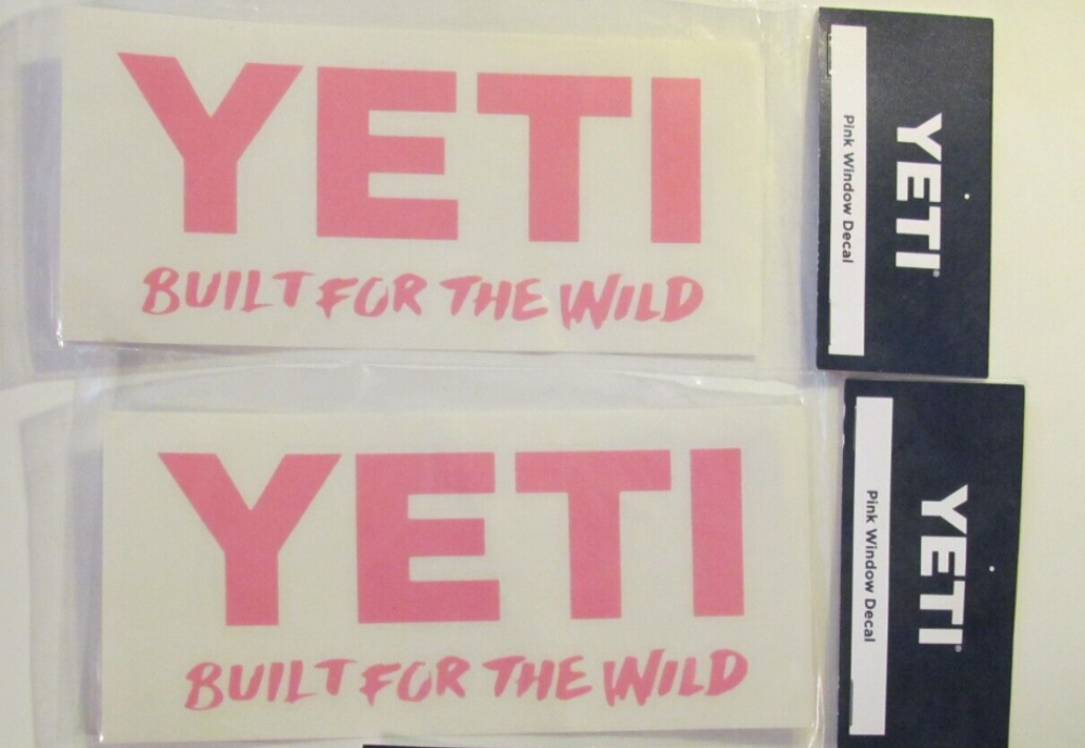YWDP YETI PINK BUILT THE WILD WINDOW STICKER QTY 2