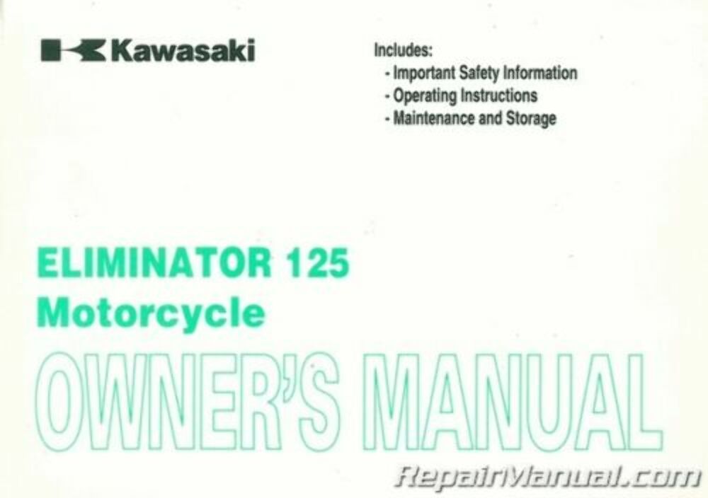 2009 Kawasaki BN125A Eliminator Motorcycle Owners Manual : 99987-1566