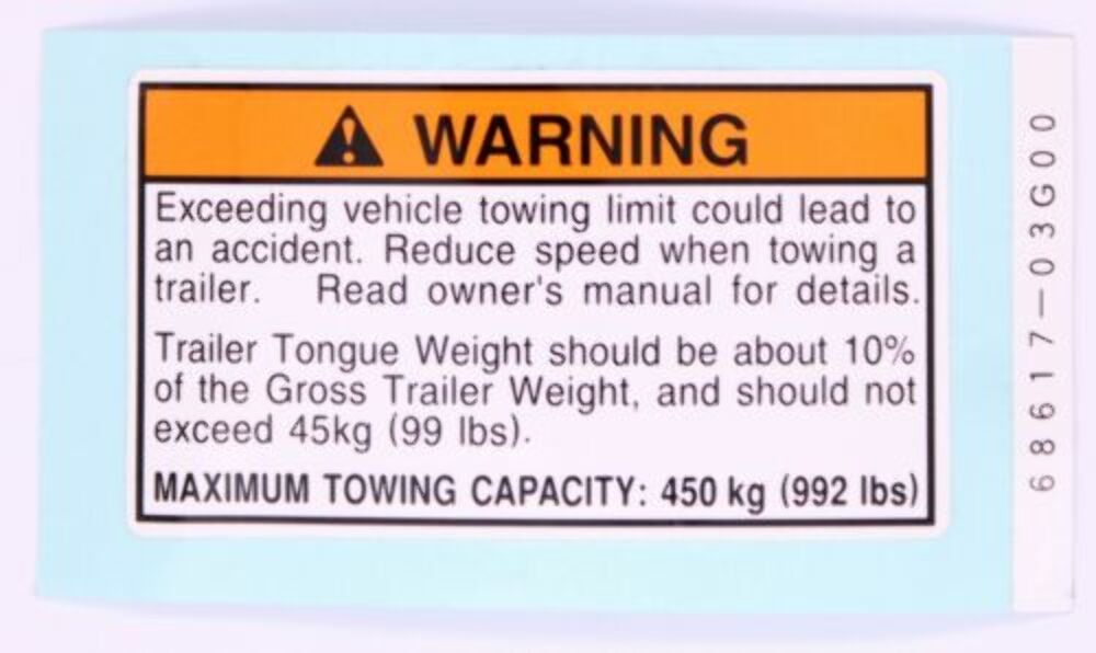 SUZUKI Label,Trailer T Part Number - 68617-03G00