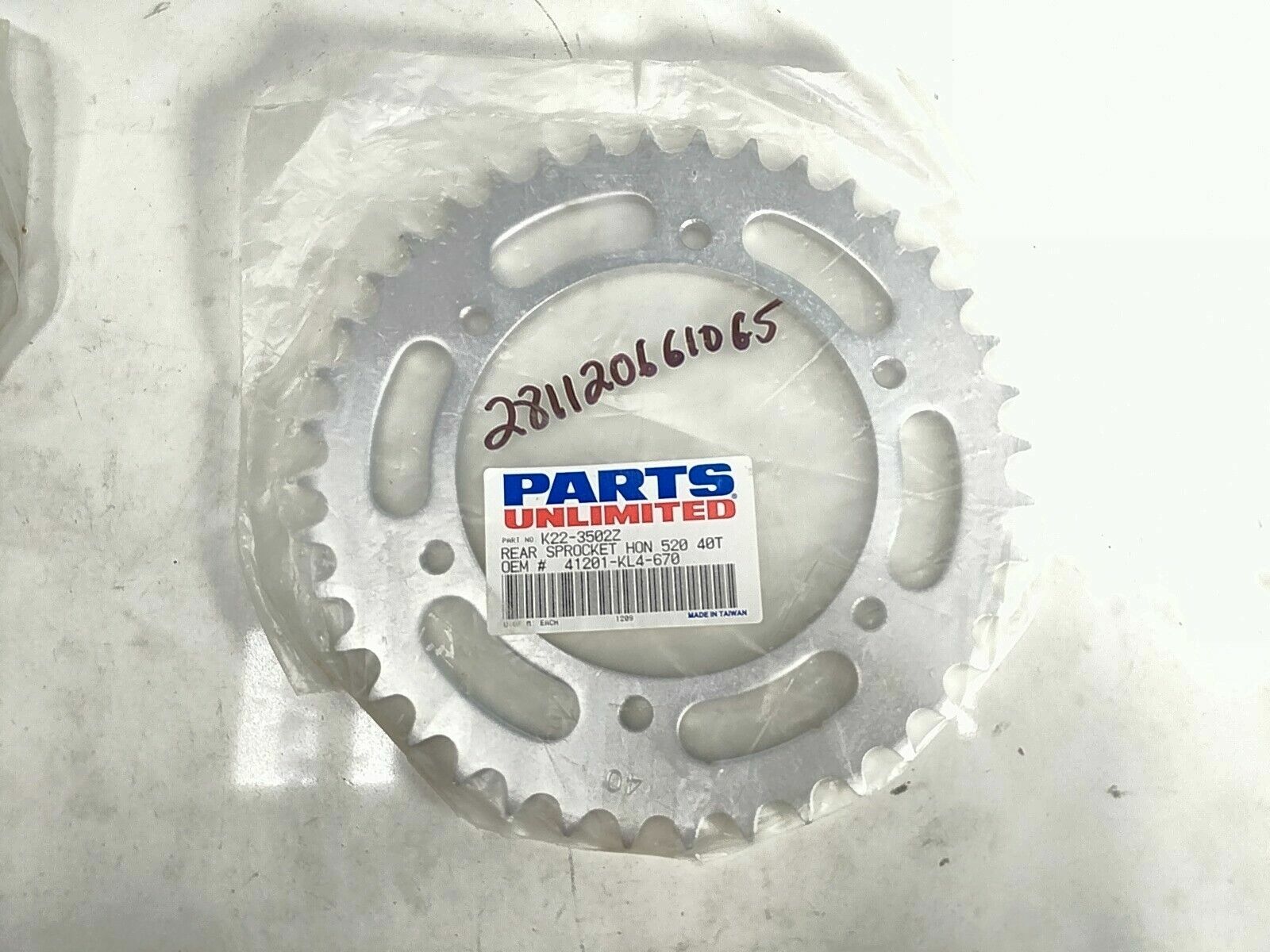 Parts Unlimited Rear Sprocket 40T XR250 K22-3502Z