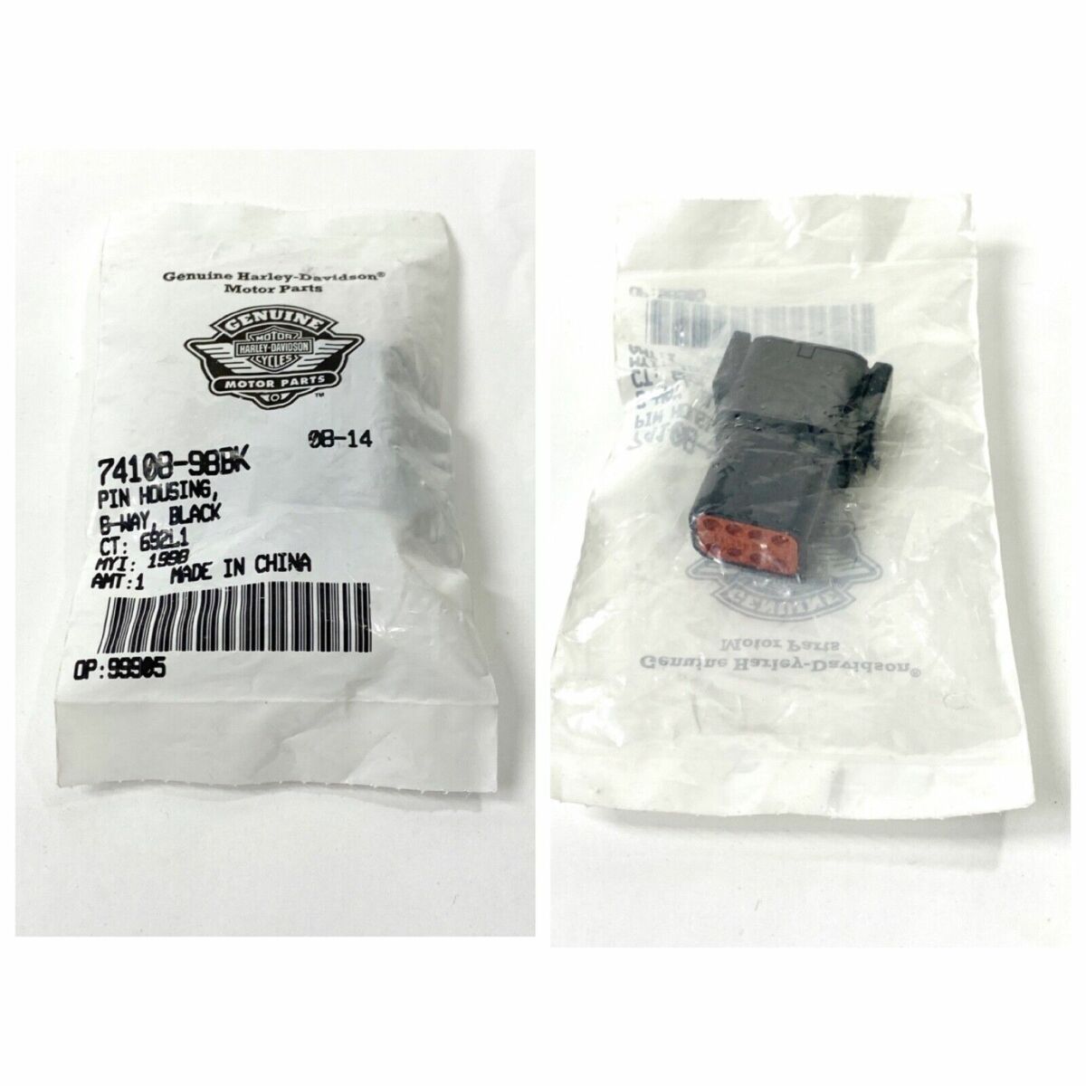 Harley-Davidson OEM 8-Way Pin Housing Wire Adapter Plug 74108-98BK