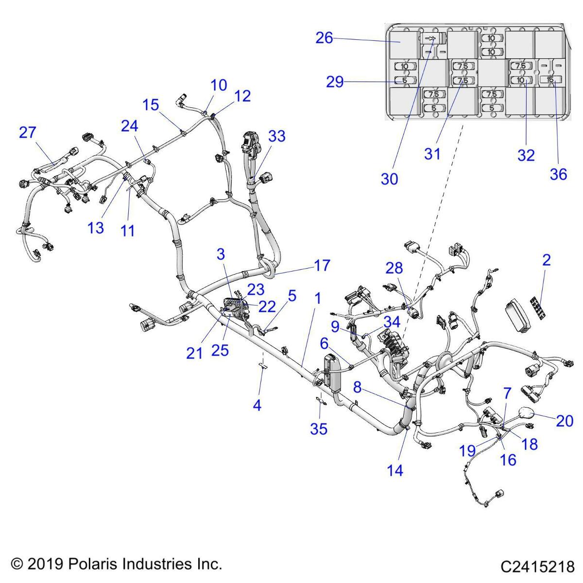 Polaris Chassis Harness T 96 x DX Genuine OEM Part 2415218