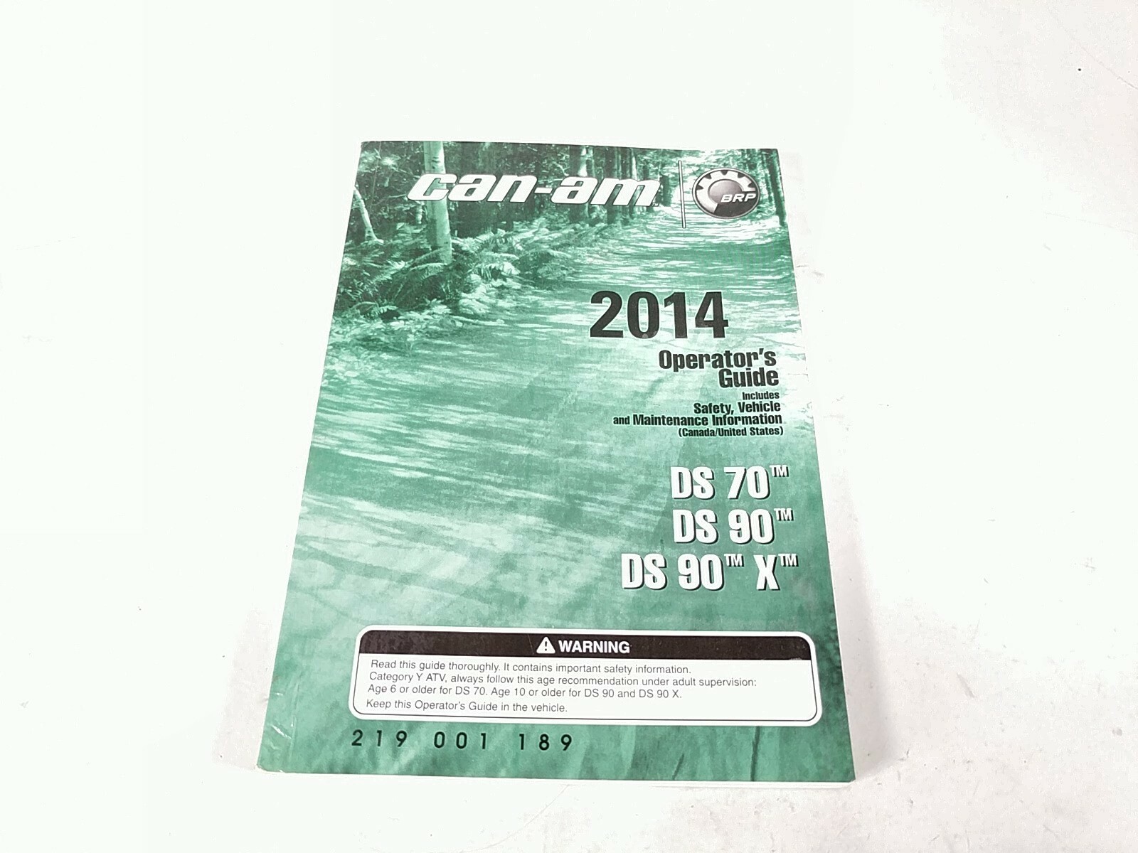2014 Can Am DS70 DS90 DS90 X Operator's Guide 219001189