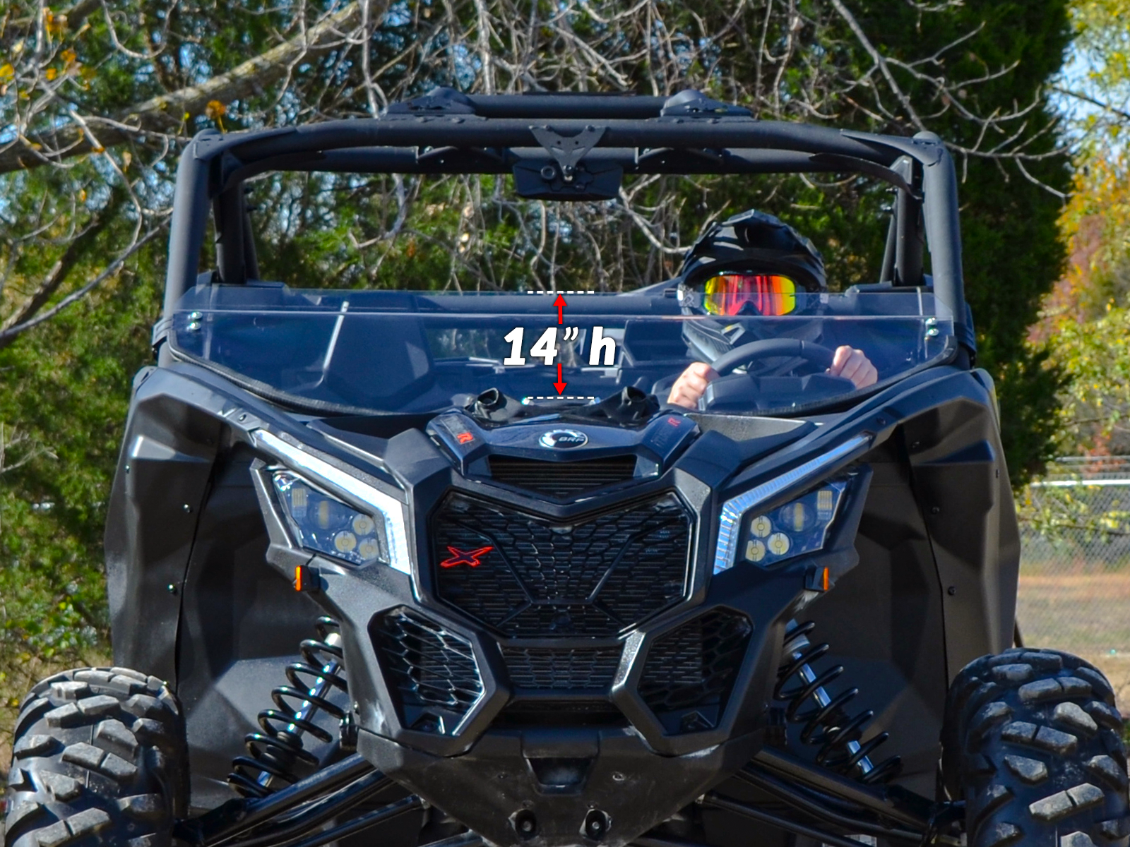SuperATV Can-Am Maverick X3 HWS-CA-X3-70 Scratch Resistant Half Windshield Clear