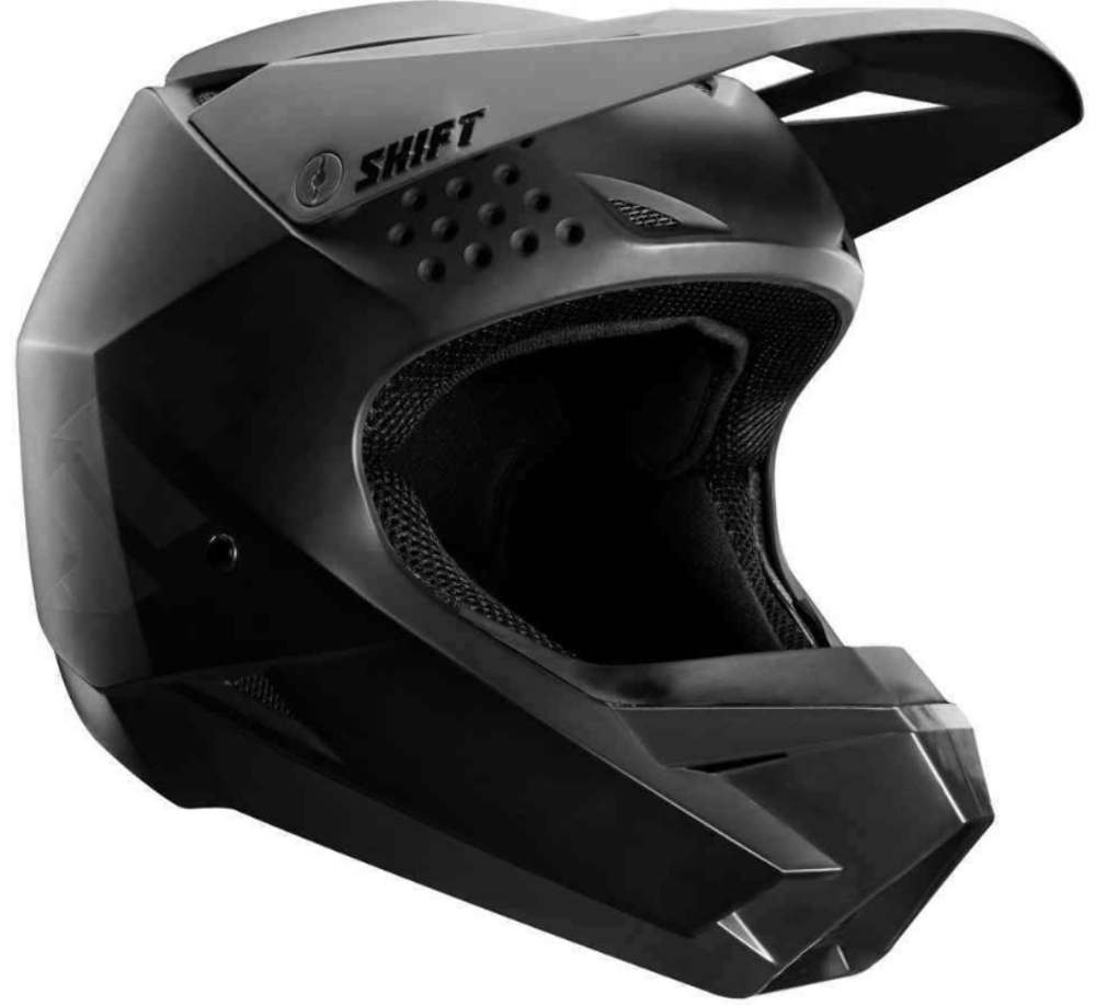 Shift MX White Label Matte Black Mens Motocross Helmets X-Large 19334-255-XL